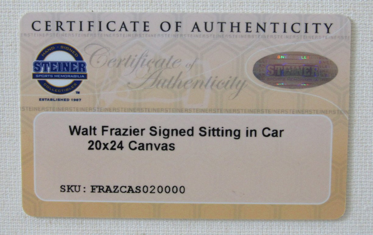 Walt Frazier HOF NY Knicks Autographed 26x22 Canvas Steiner XCH222