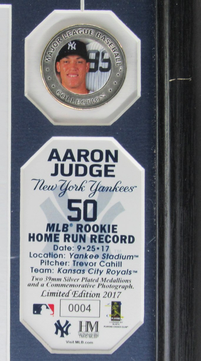 Aaron Judge Yankees Rookie HR Record Collage Framed LE #0004 w/8x10 Photo XHC225