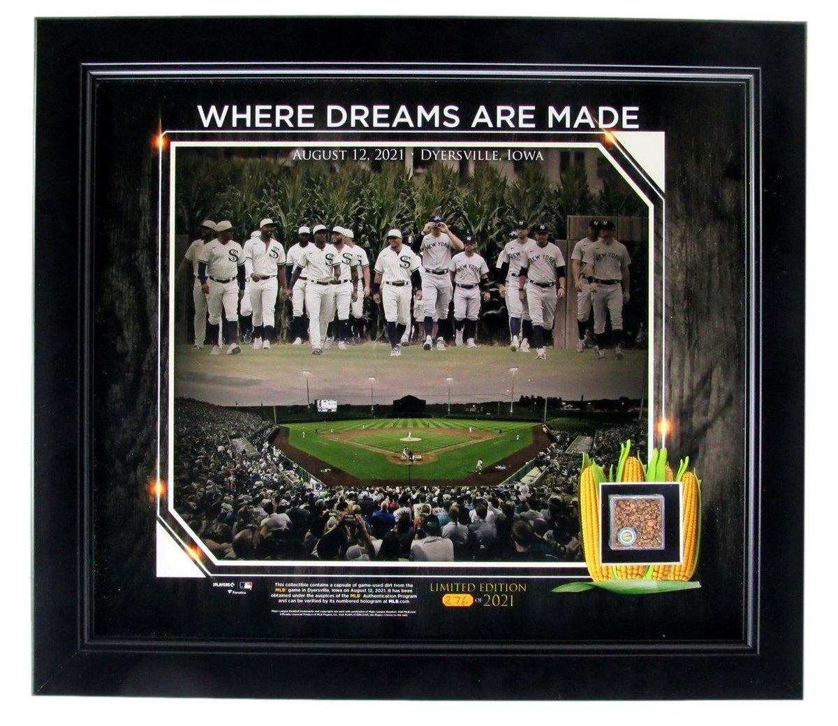 Where Dreams are Made Field of Dreams 2021 11x14 Photo w/ Dirt Framed XHC227