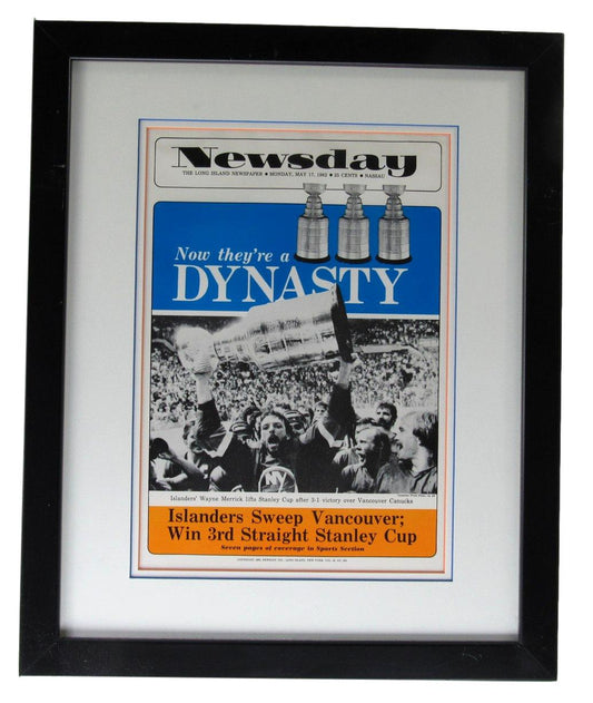 Long Island Newsday Newspaper Islanders Stanley Cup Win 5/17/1982 Framed XHC228