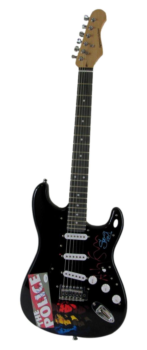 Sting + 2 Signed/Autographed The Police Signature Series Guitar JSA 213552