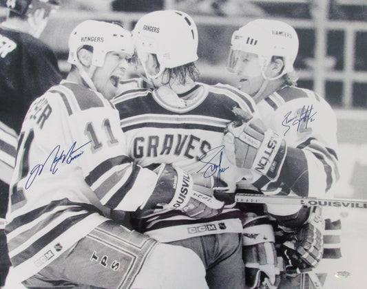 Messier/ Graves/ Leetch 1994 NY Rangers Signed 16x20 Photo Steiner XHC113