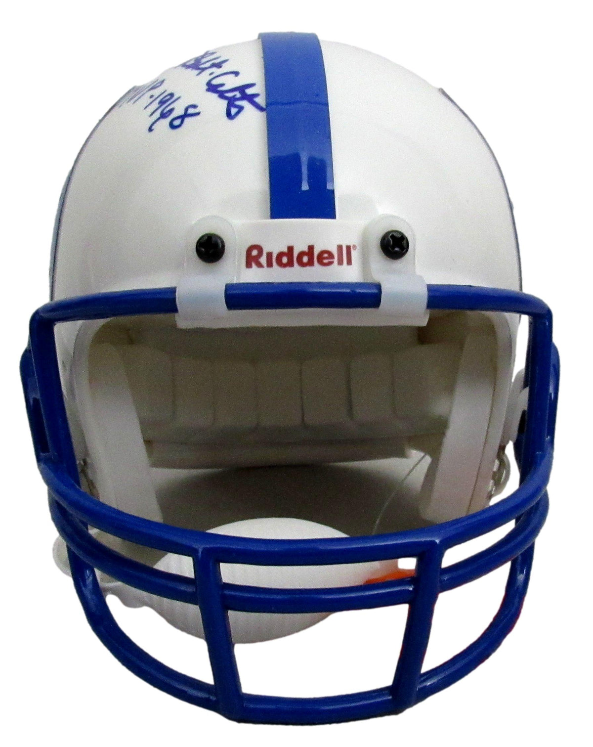 Earl Morrall Signed/Inscribed Baltimore Colts Mini Football Helmet JSA 213116