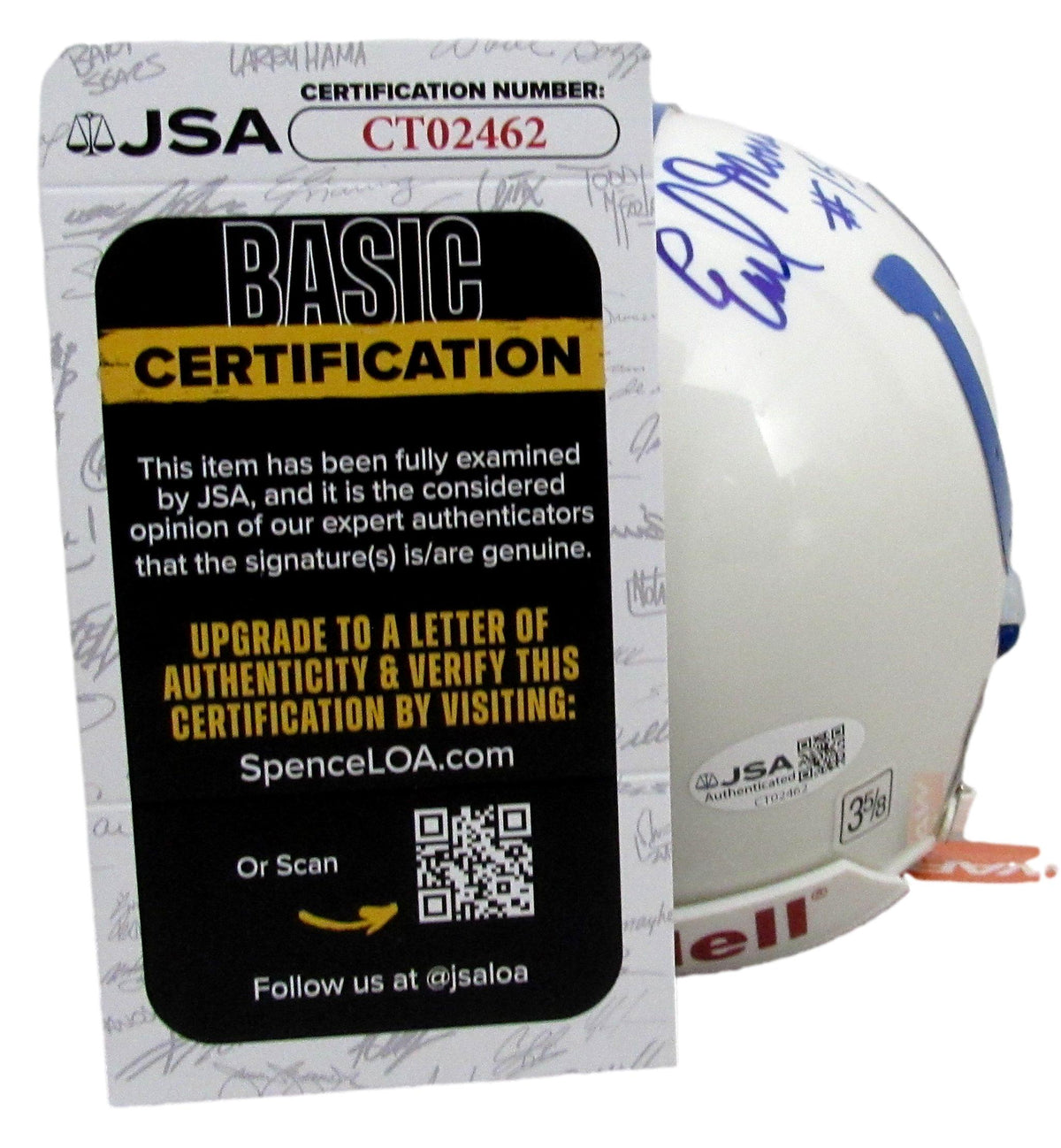 Earl Morrall Signed/Inscribed Baltimore Colts Mini Football Helmet JSA 213116