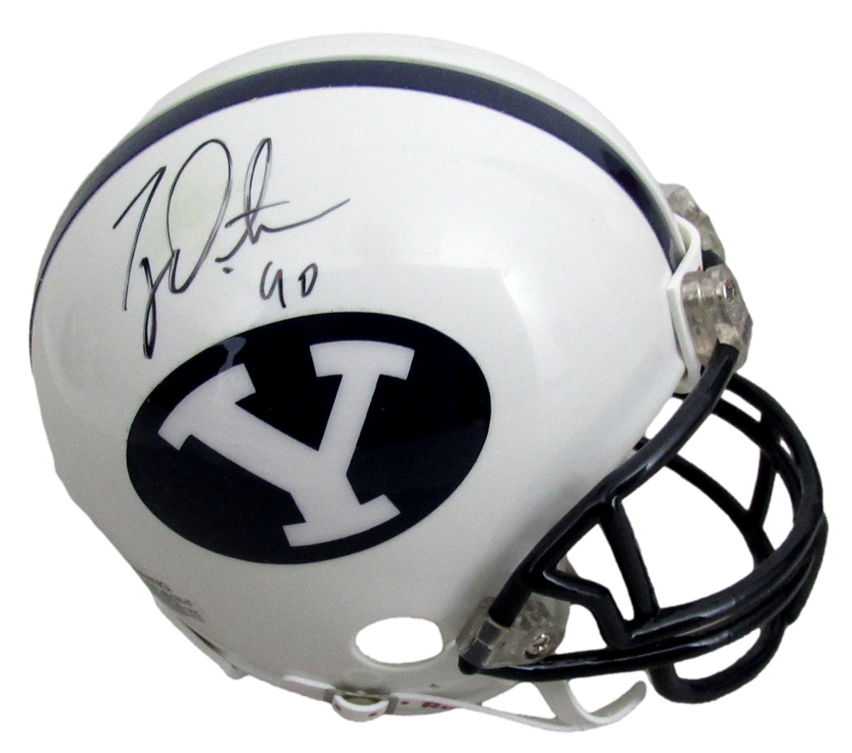 Ty Detmer Signed/Autographed White Yale Mini Football Helmet JSA 213119