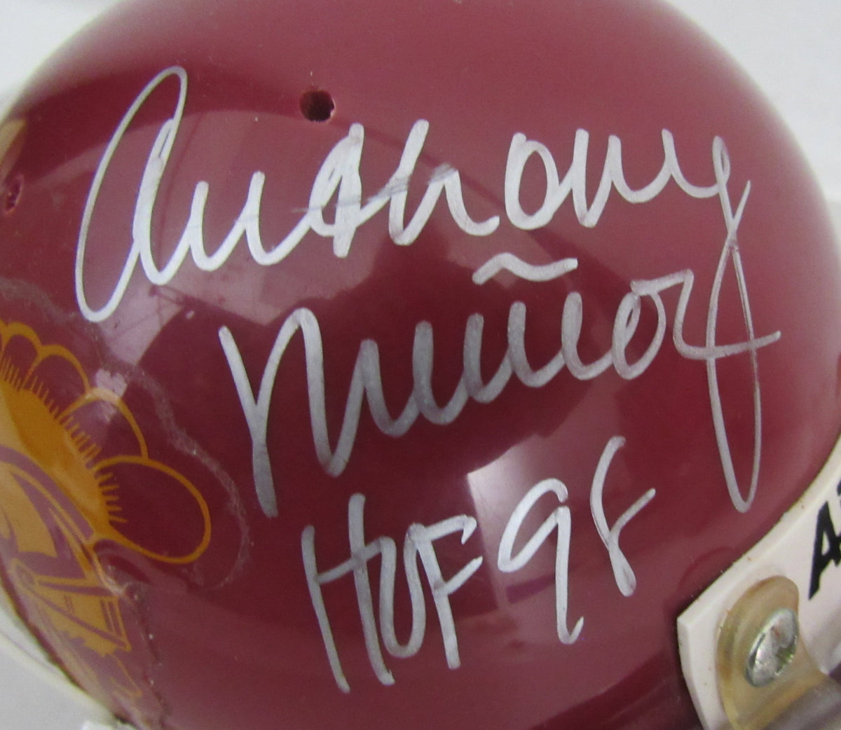 Anthony Munoz HOF Signed/Inscribed USC Mini Football Helmet JSA 213122