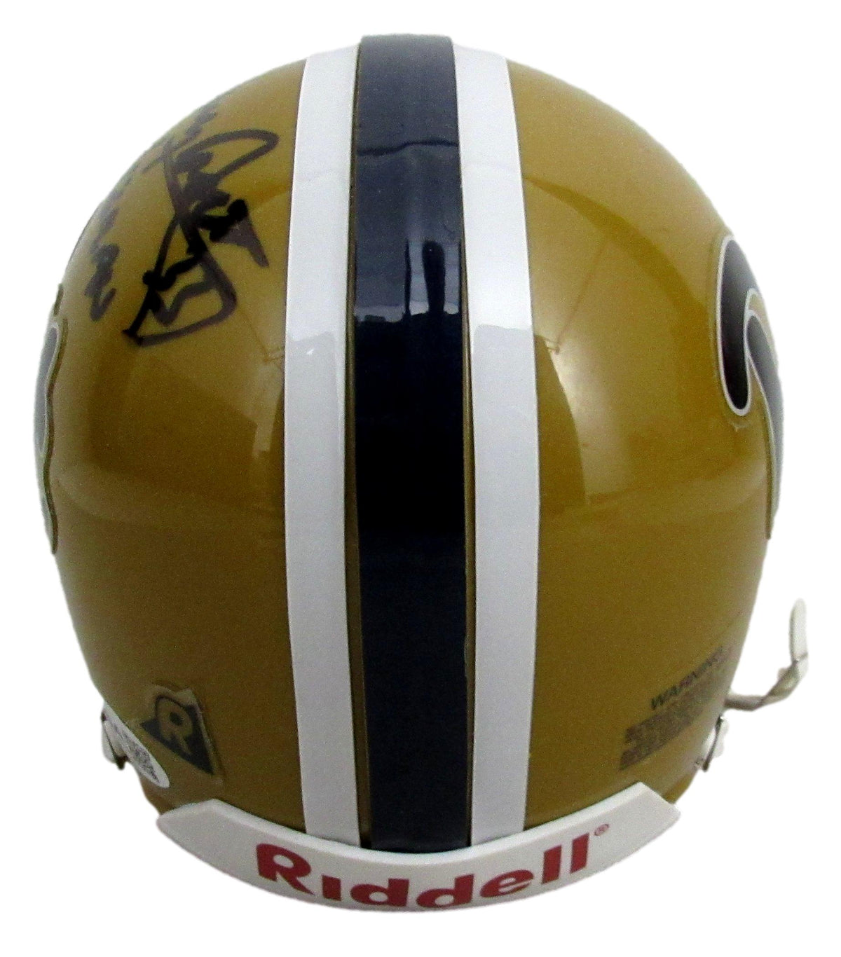 Tony Dorsett Signed/Inscribed Gold Pitt Mini Football Helmet JSA 213123