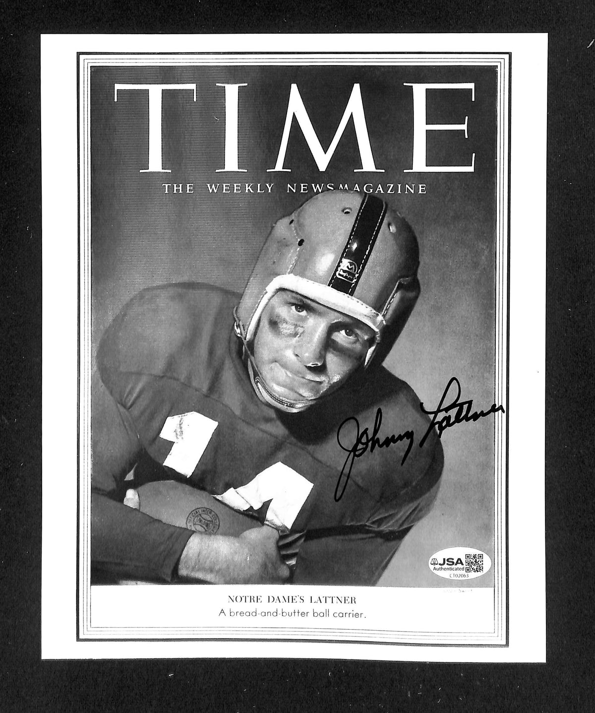 Johnny Lattner Signed/Autographed 8x10 Photo Notre Dame JSA 214278