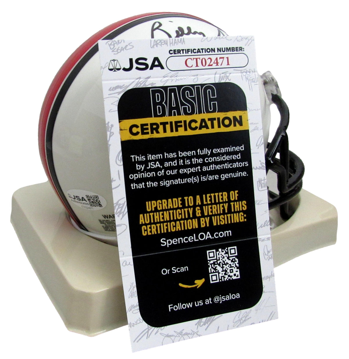 Billy Shaw HOF Signed/Inscribed HOF Logo Mini Football Helmet JSA 213131