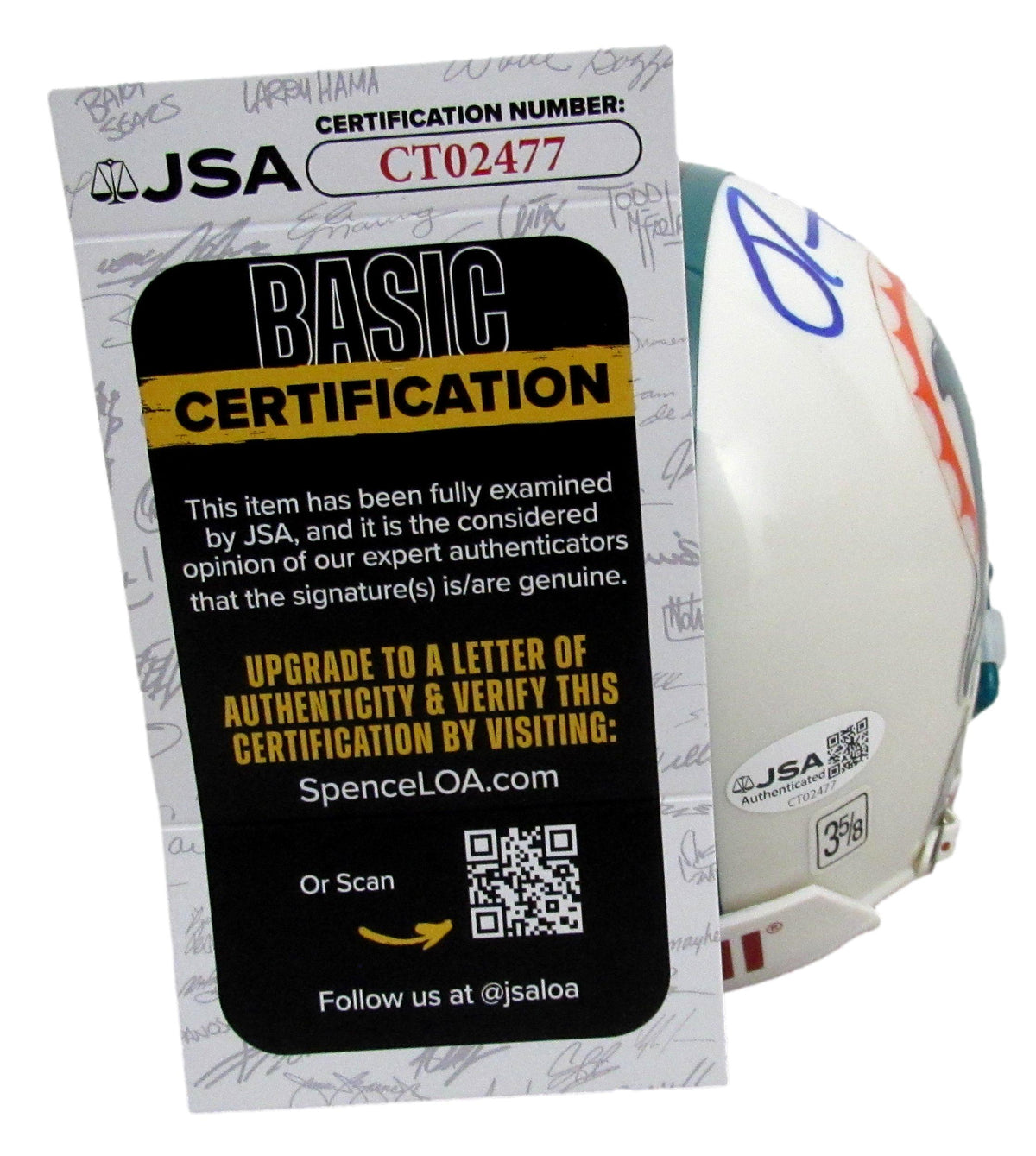 Ronnie Brown Signed/Autographed Dolphins Mini Football Helmet JSA 213134