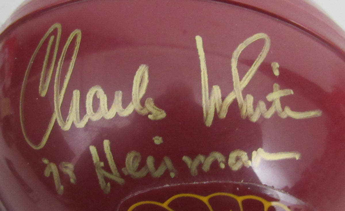 Charles White Signed/Inscribed USC Mini Football Helmet JSA 213135