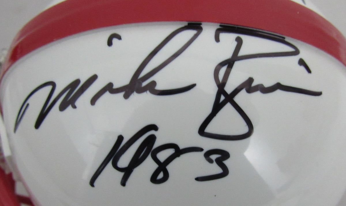 Mike Rozier/Johnny Rodgers Signed/Inscr Oklahoma Mini Football Helmet JSA 213137