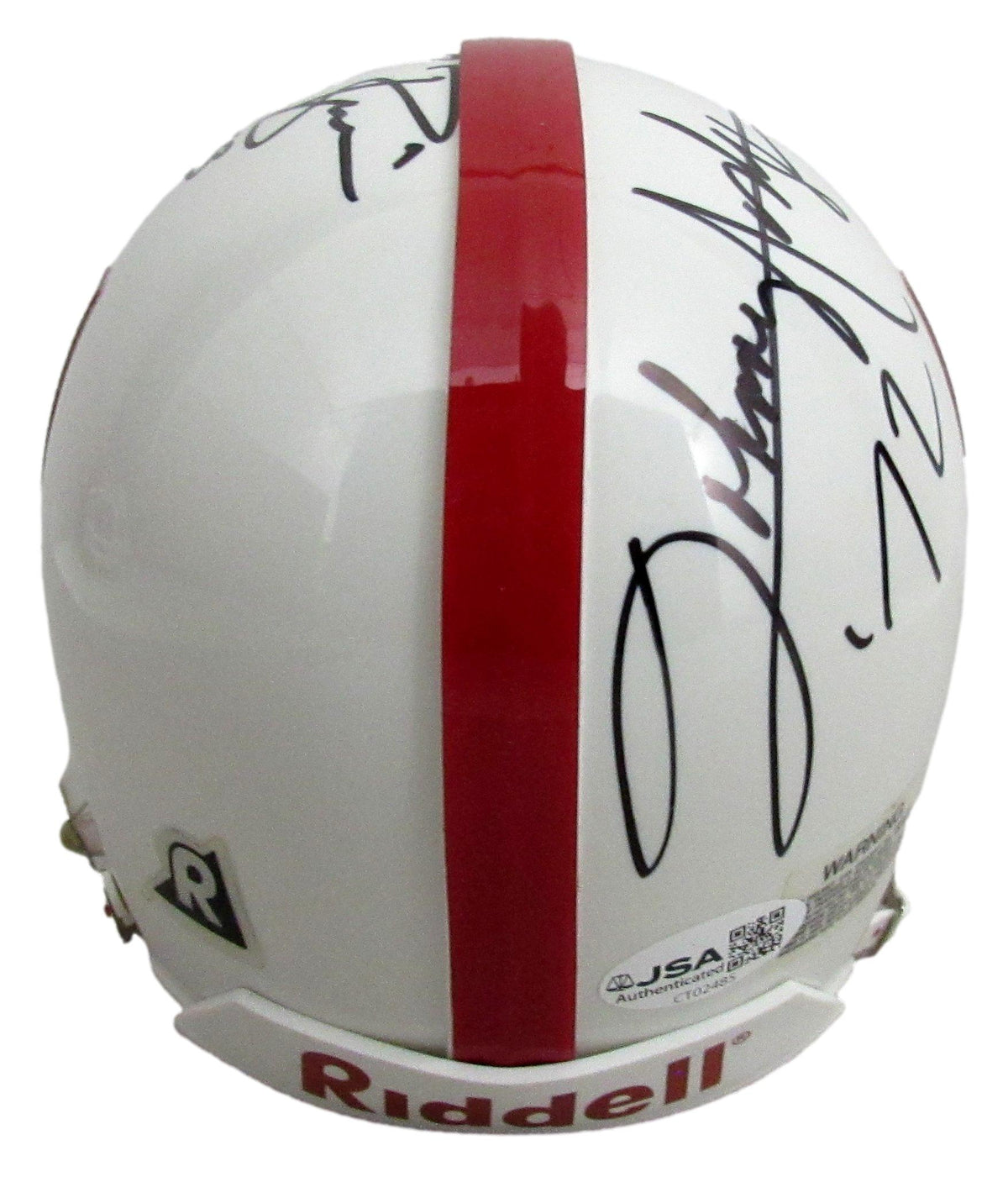 Mike Rozier/Johnny Rodgers Signed/Inscr Oklahoma Mini Football Helmet JSA 213137