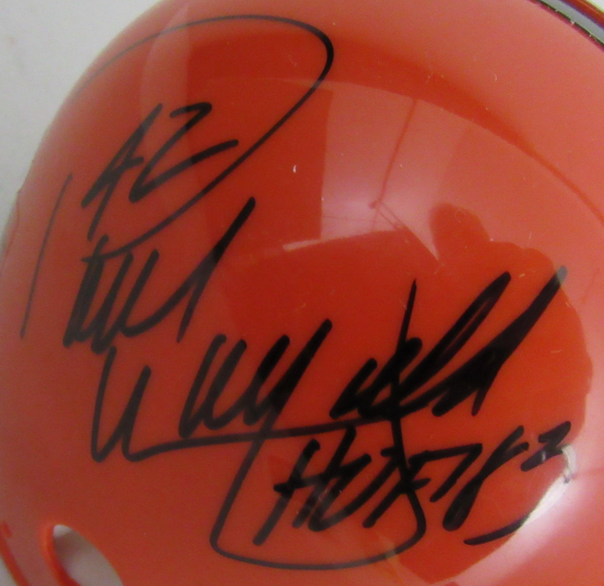 Paul Warfield Signed/Inscribed "HOF 83" Browns Mini Football Helmet JSA 213145