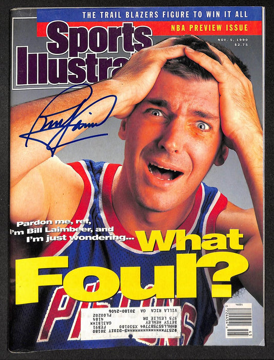 Bill Laimbeer HOF Signed/Autographed 1990 Sports Illustrated Pistons JSA 214507