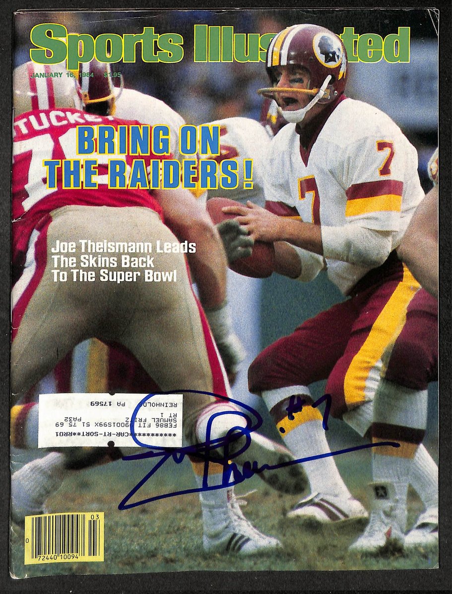 Joe Theismann Signed/Autographed 1984 Sports Illustrated Redskins JSA 214526