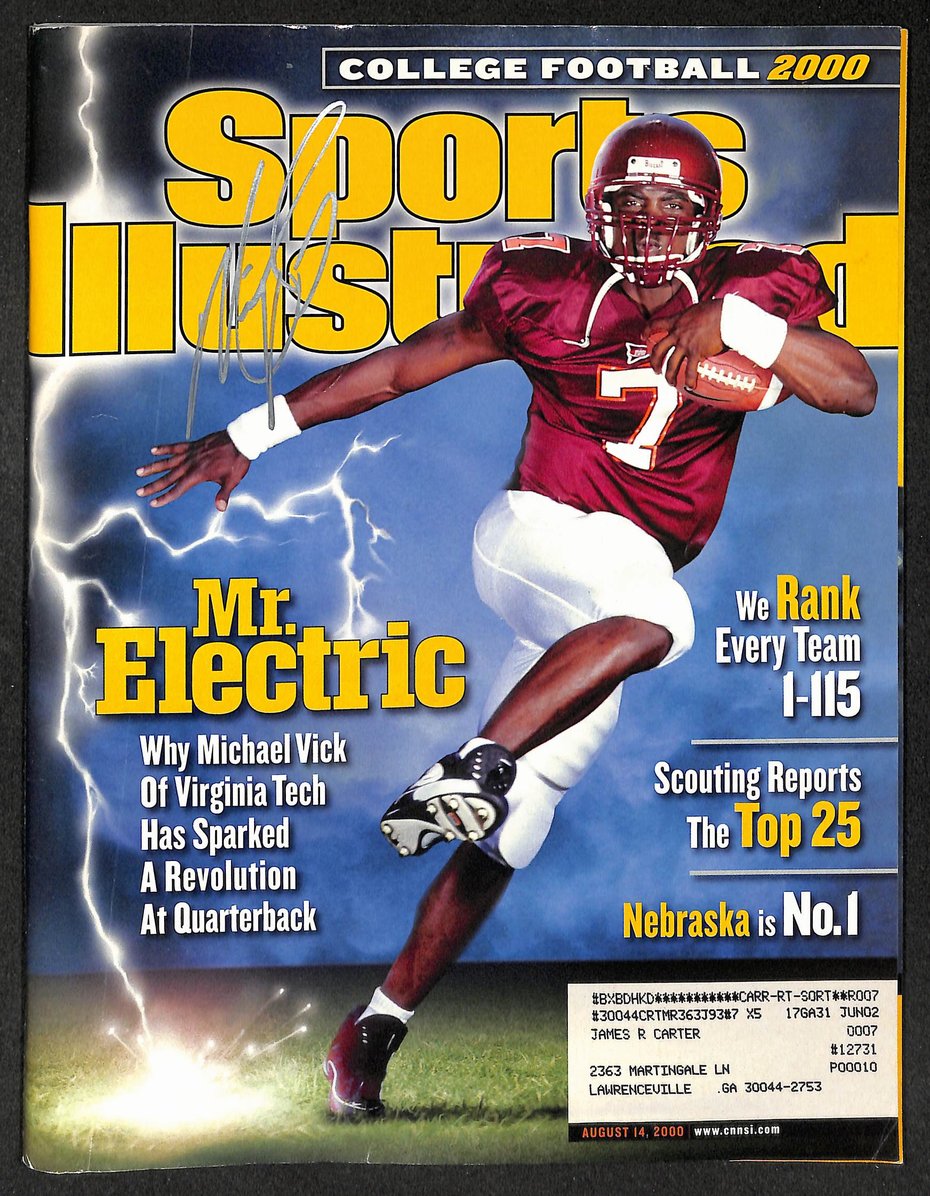 Michael Vick Signed/Autographed 2000 Sports Illustrated VA Tech JSA 214543