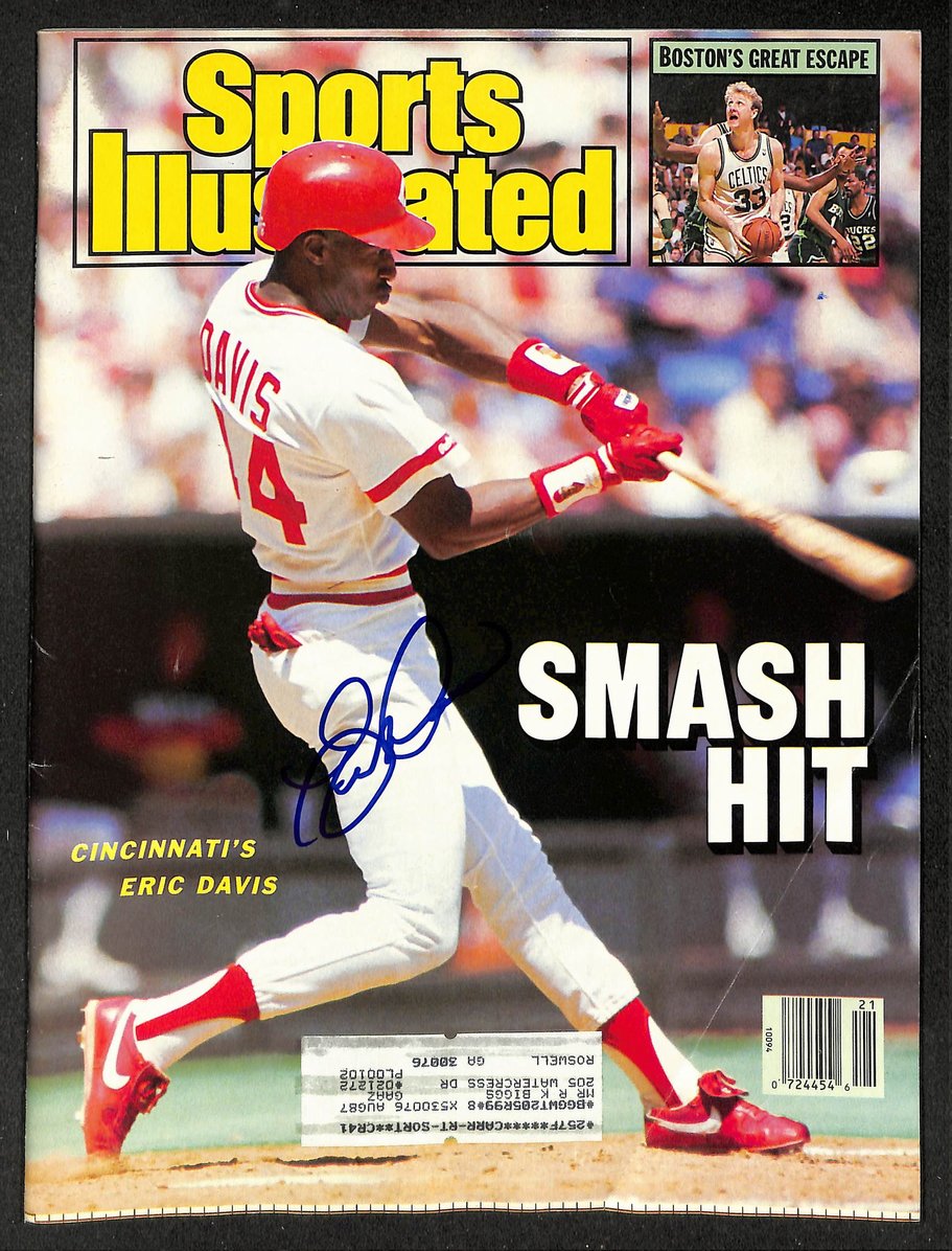 Eric Davis Signed/Autographed 1987 Sports Illustrated Reds JSA 214571