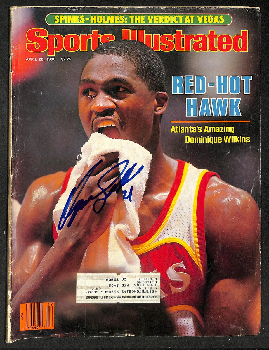 Dominique Wilkins HOF Signed/Auto 1986 Sports Illustrated Hawks JSA 214575