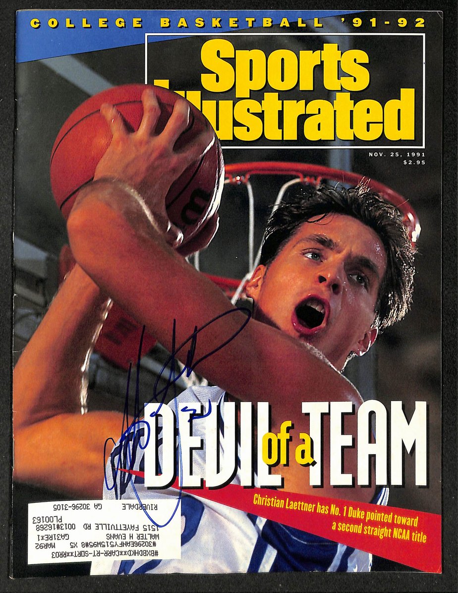 Christian Laettner Signed/Autographed 1991 Sports Illustrated Duke JSA 214576