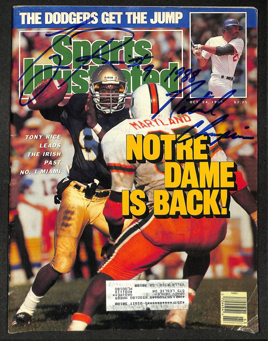 Tony Rice Signed/Autographed 1988 Sports Illustrated Notre Dame JSA 214585