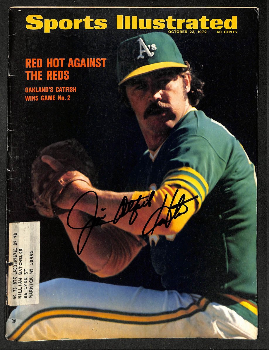 Jim Catfish Hunter HOF Signed 1972 Sports Illustrated Athletics JSA 214608