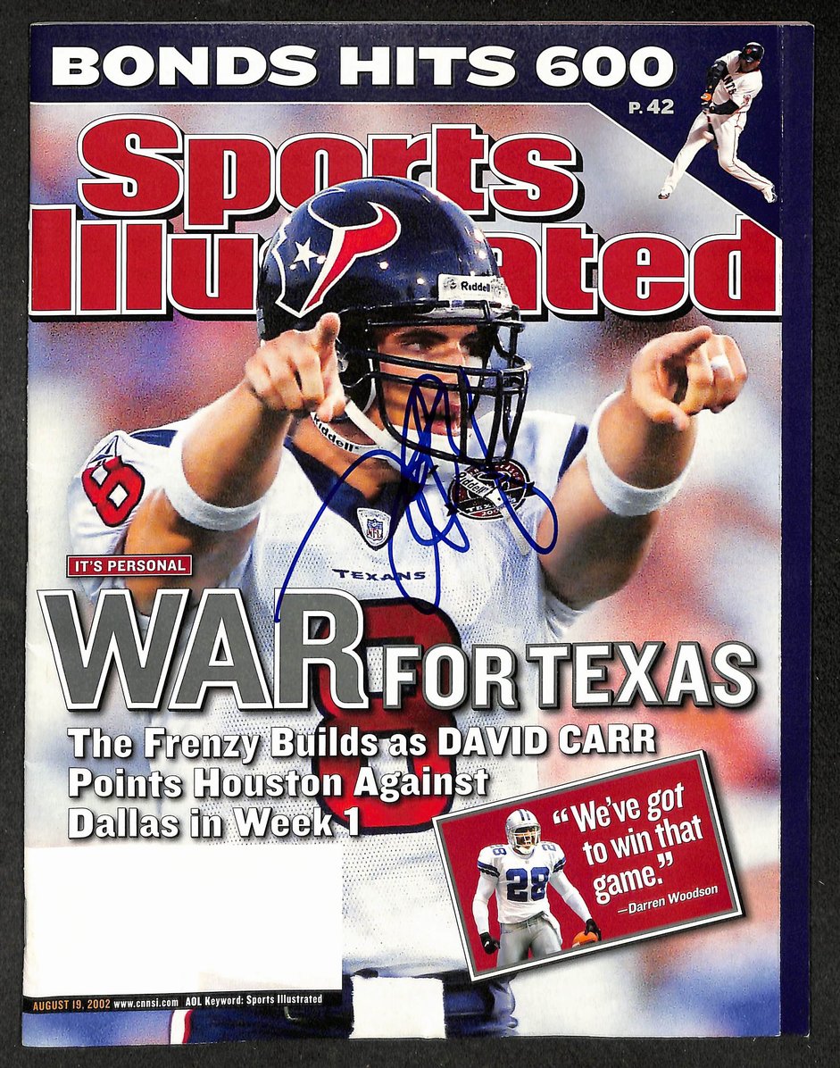 David Carr Signed/Autographed 2002 Sports Illustrated Texans JSA 214621