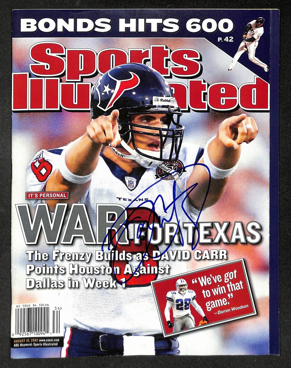 David Carr Signed/Autographed 2002 Sports Illustrated Texans JSA 214622