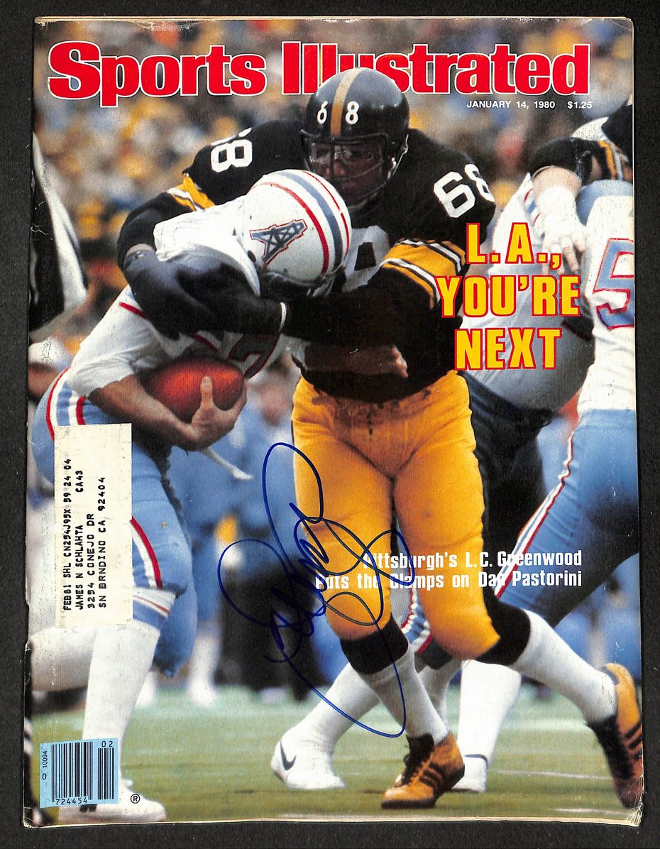 L.C. Greenwood Signed/Autographed 1980 Sports Illustrated Steelers JSA 214637