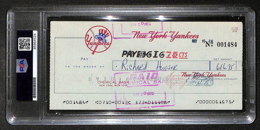 Dick Howser Signed/Autographed 1975 Yankees Payroll Check PSA 214702