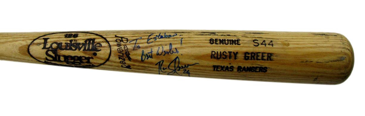 Rusty Greer Signed Louisville Slugger Game Used Model Baseball Bat Rangers 13568