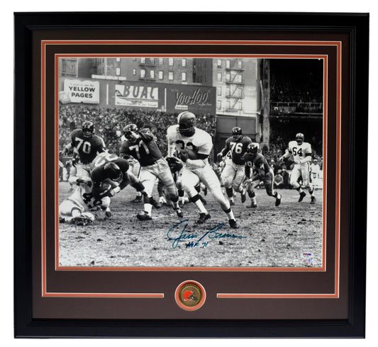 Jim Brown HOF Browns Signed Autographed 16x20 Photo Framed PSA/DNA 214667