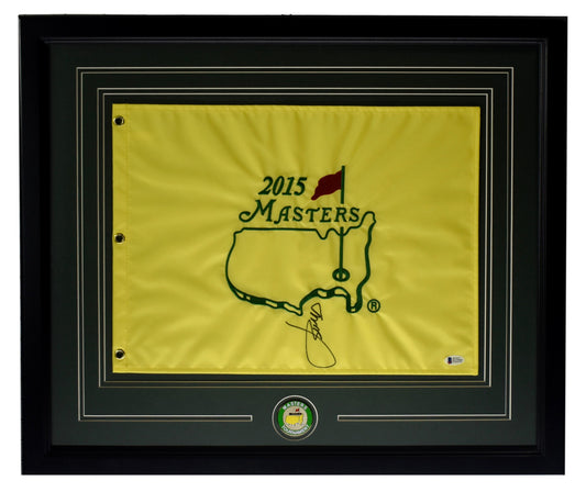 Jordan Speith Signed/Auto 2015 Masters Pin Flag Framed Beckett 214670
