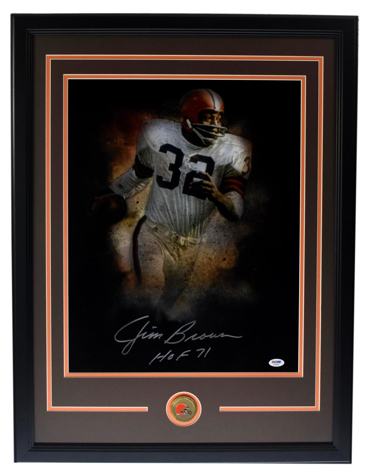 Jim Brown HOF Browns Signed Autographed 16x20 Photo Framed PSA/DNA 214671