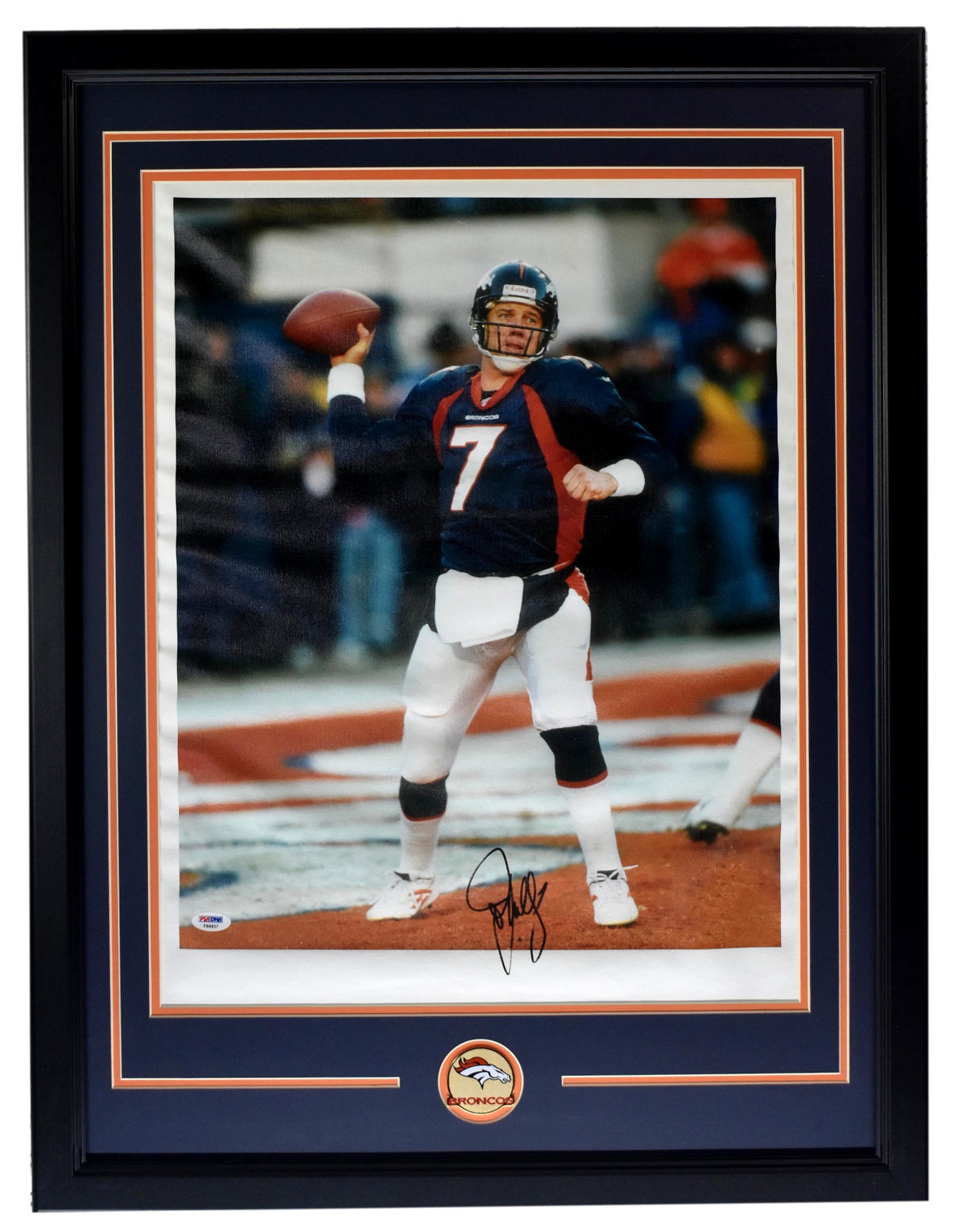 John Elway HOF Broncos Autographed 17x21 Canvas Framed PSA/DNA 214676