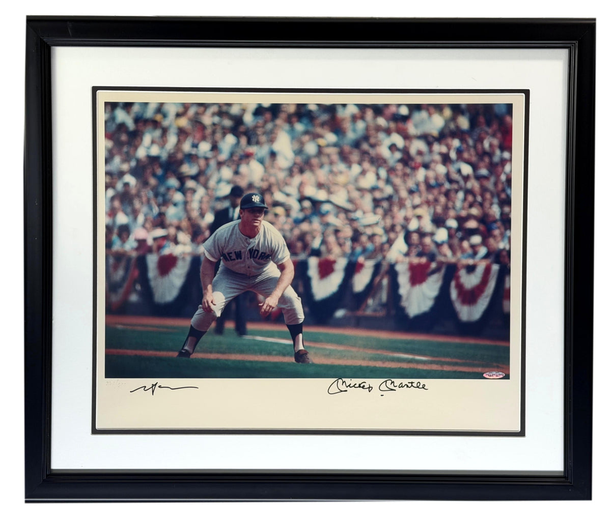 Mickey Mantle HOF Yankees Signed 16x20 Neil Leifer Photograph Framed UDA 214680