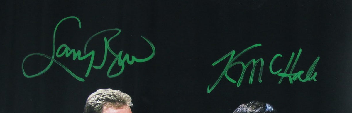 Bird Parrish & McHale HOF Celtics Signed 16x20 Photo Framed Beckett 212777