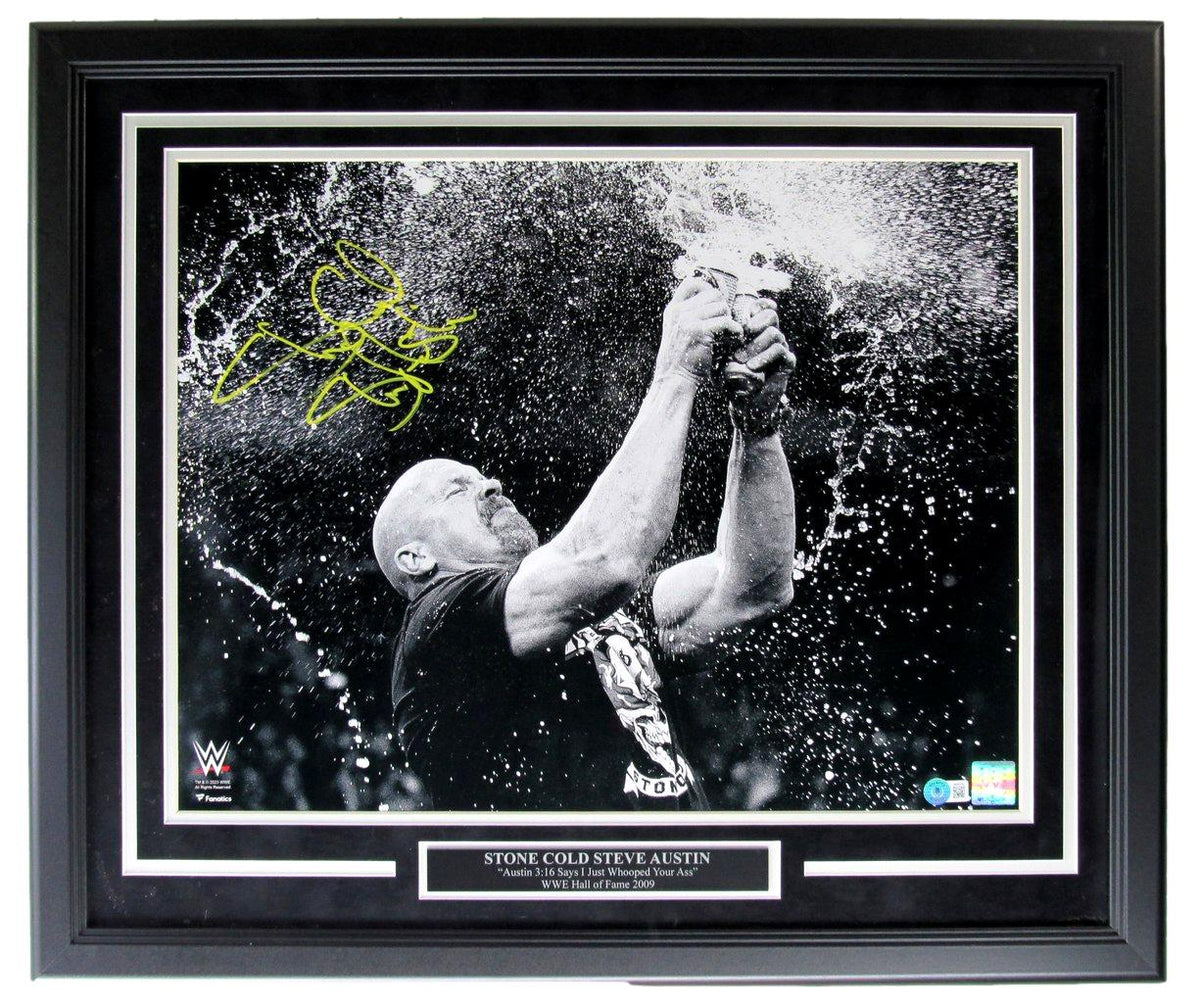 Stone Cold Steve Austin WWE Autographed 16x20 Photo Framed Beckett 212779