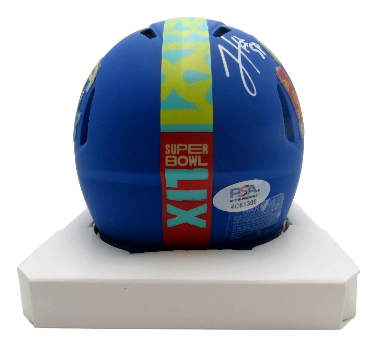 Jaylx Hunt Eagles Autographed SB LIX Blue Football Mini Helmet PSA/DNA 214308