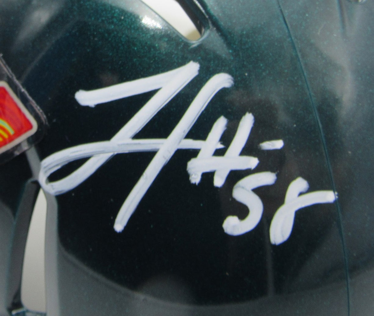 Jaylx Hunt Eagles Autographed SB LIX Green Football Mini Helmet PSA/DNA 214309