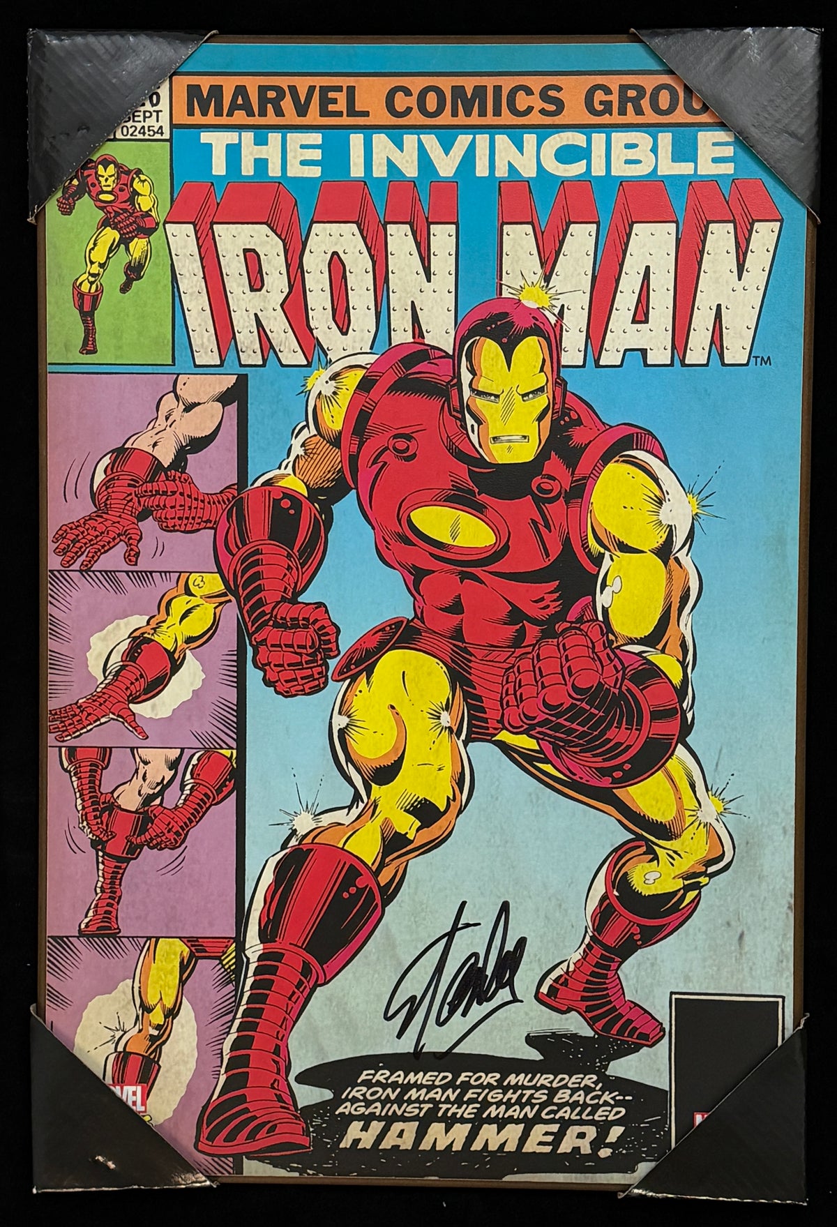 Stan Lee Signed Iron Man Marvel Comics 13x19 Plaque Wooden Wall Art PSA LOA 4880