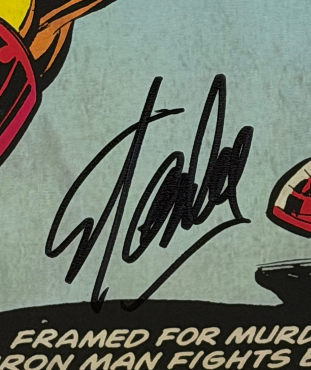 Stan Lee Signed Iron Man Marvel Comics 13x19 Plaque Wooden Wall Art PSA LOA 4880