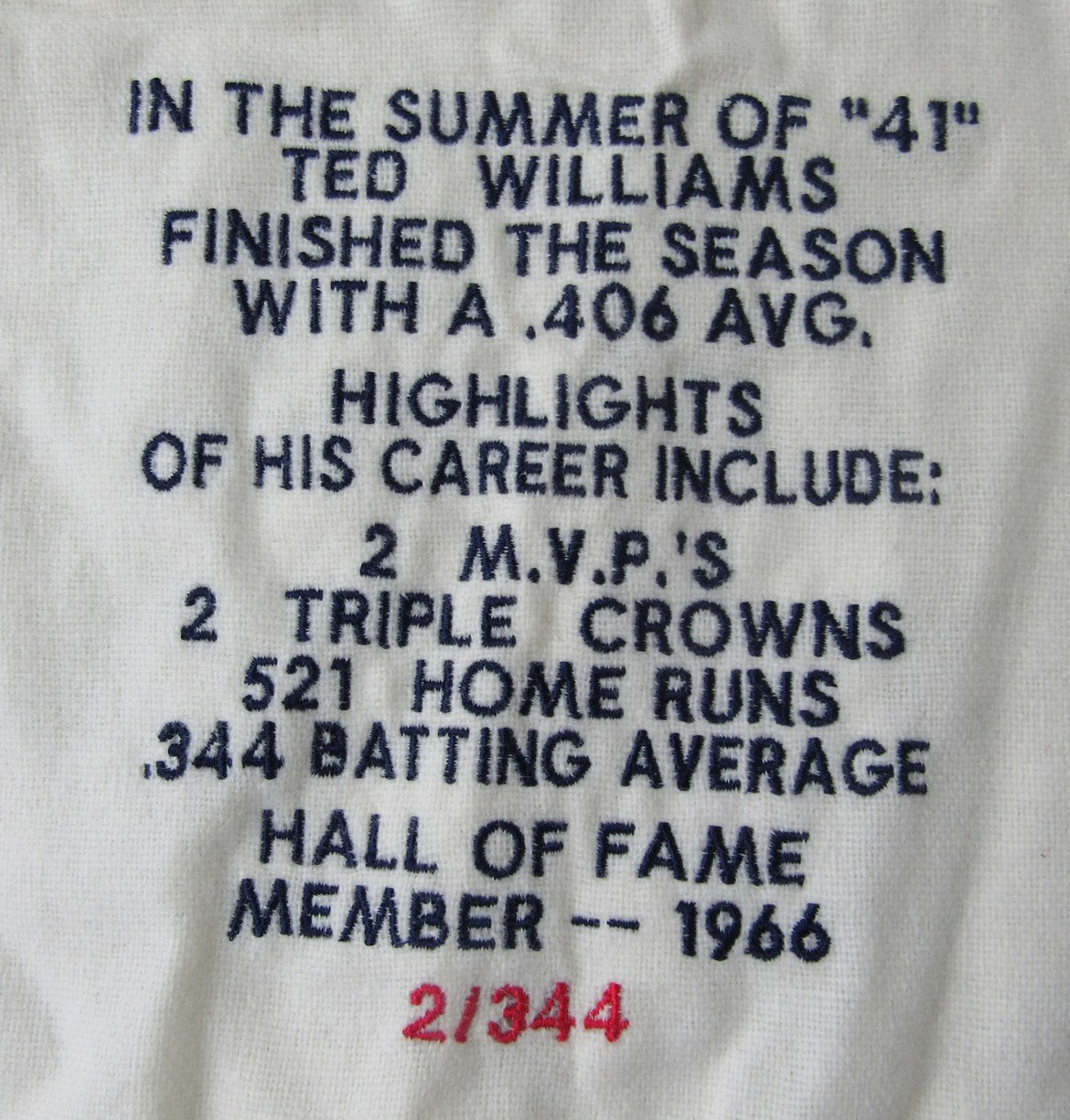 Ted Williams HOF Signed Mitchell & Ness Centennial Jersey Red Sox PSA LOA 214323