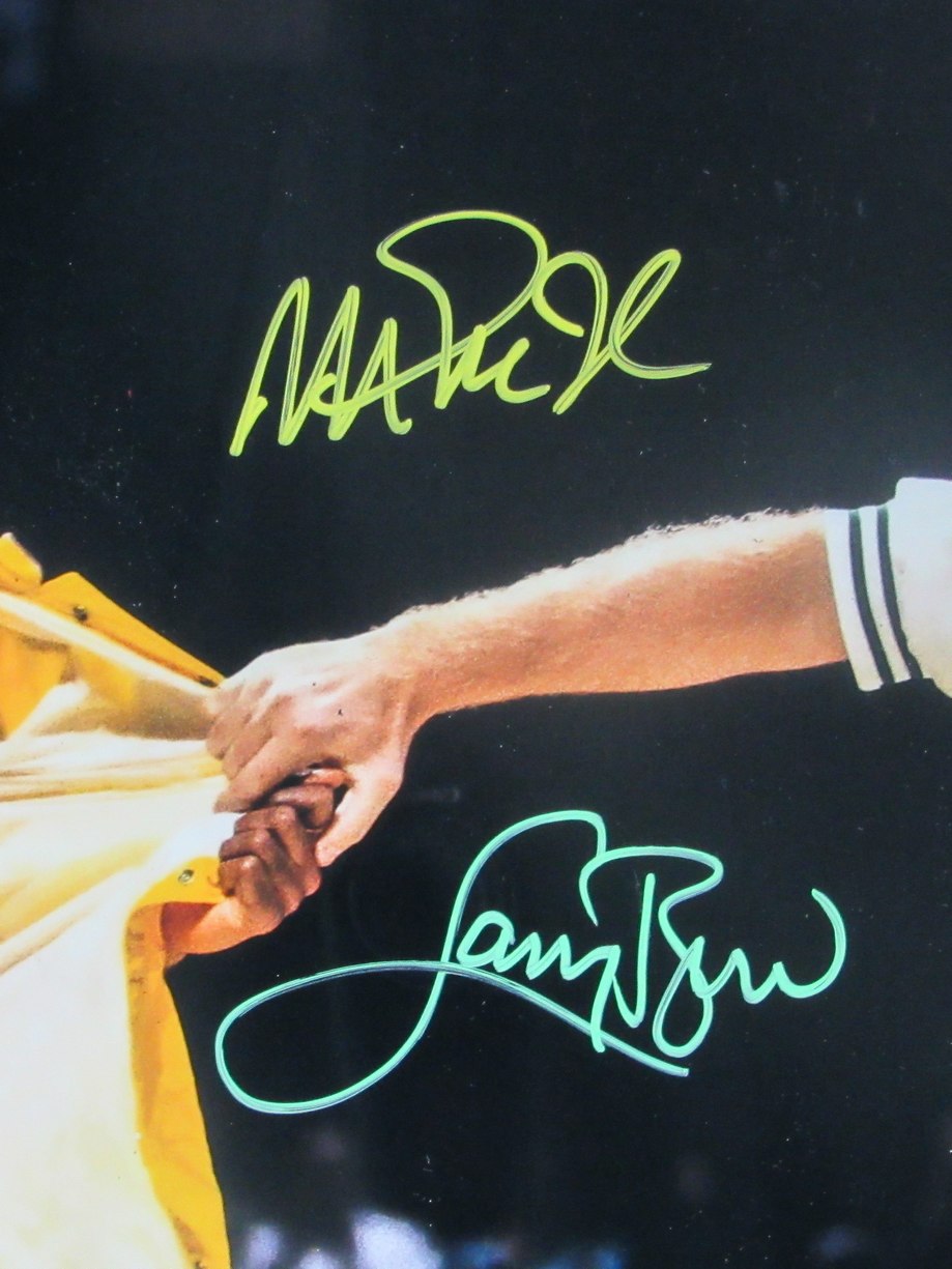 Larry Bird/Magic Johnson Dual-Signed 16x20 Photo Framed PSA/DNA/Beckett 214301