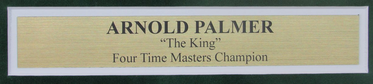 Arnold Palmer Signed/Auto Masters Pin Flag w/ Card Collage Framed PSA/DNA 214302