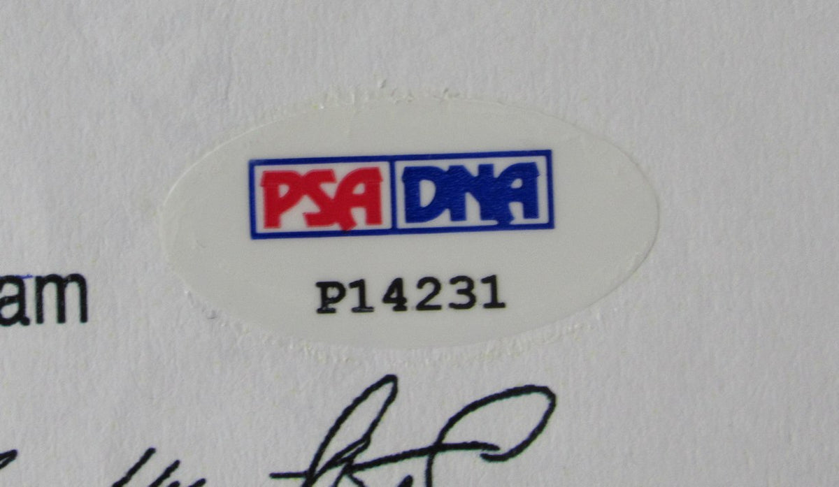 Arnold Palmer Signed/Auto Masters Pin Flag w/ Card Collage Framed PSA/DNA 214302