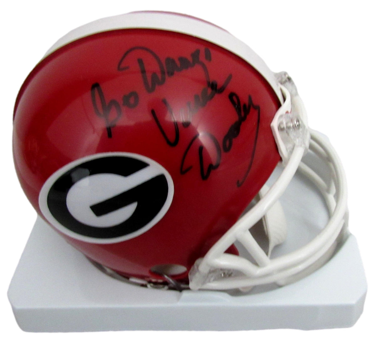 Vince Dooley Signed/Inscribed Univ of Georgia Mini Football Helmet JSA 213262