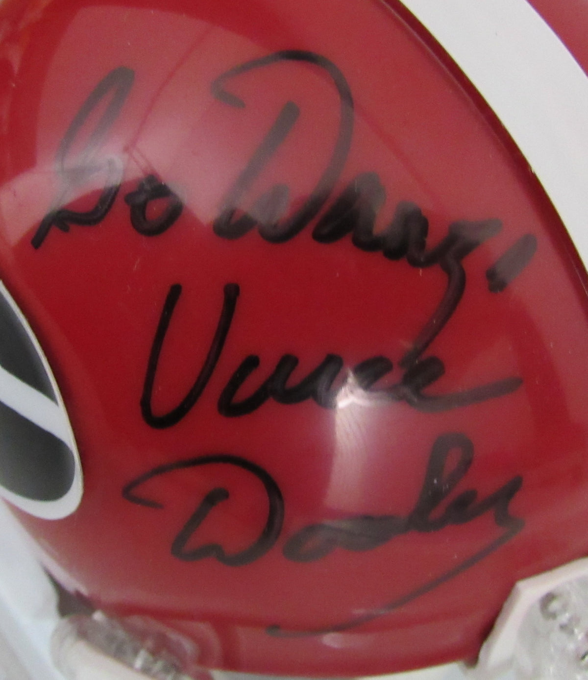 Vince Dooley Signed/Inscribed Univ of Georgia Mini Football Helmet JSA 213262
