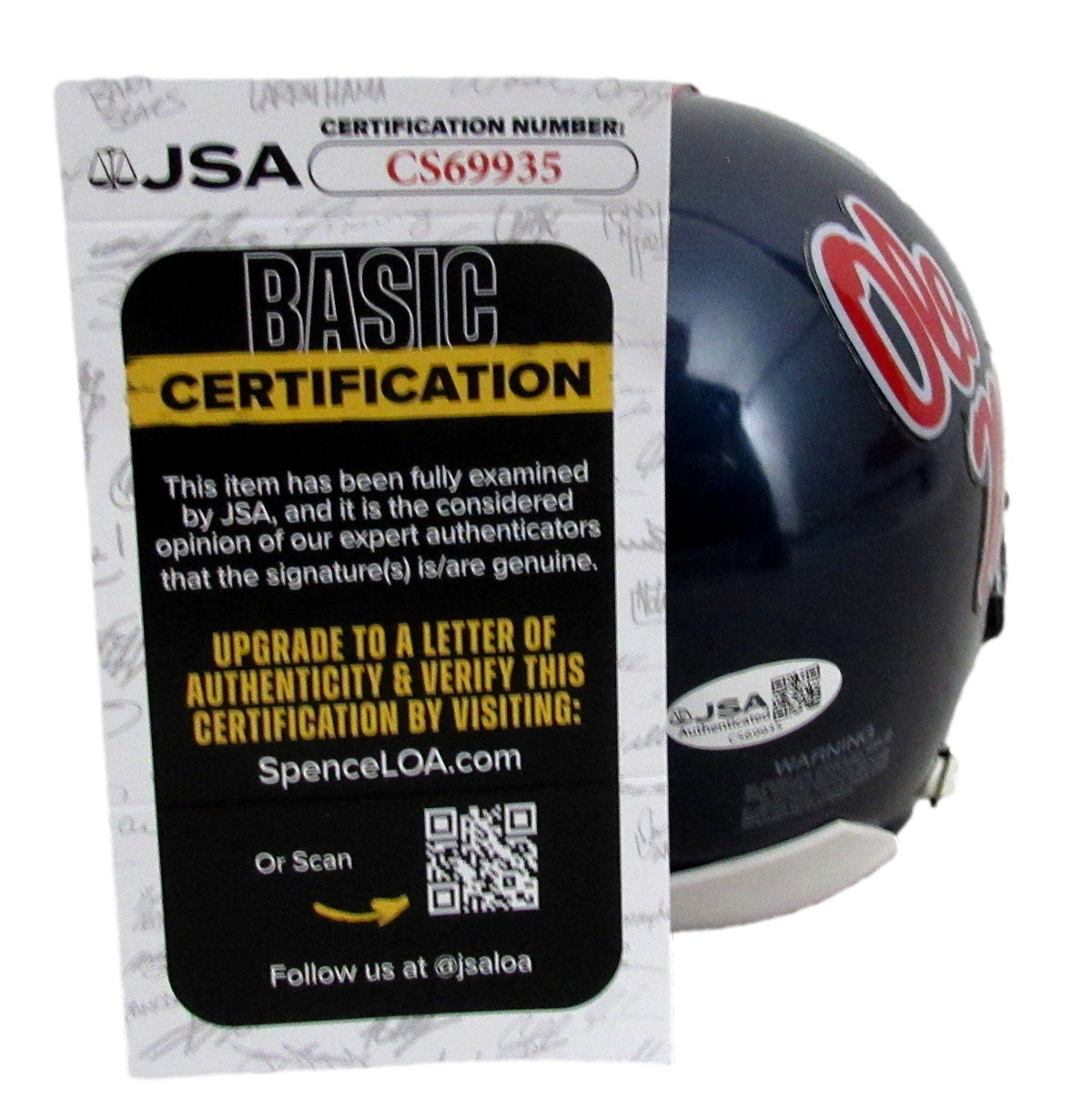 Hugh Freeze Signed/Autographed Ole Miss Mini Football Helmet JSA 213265