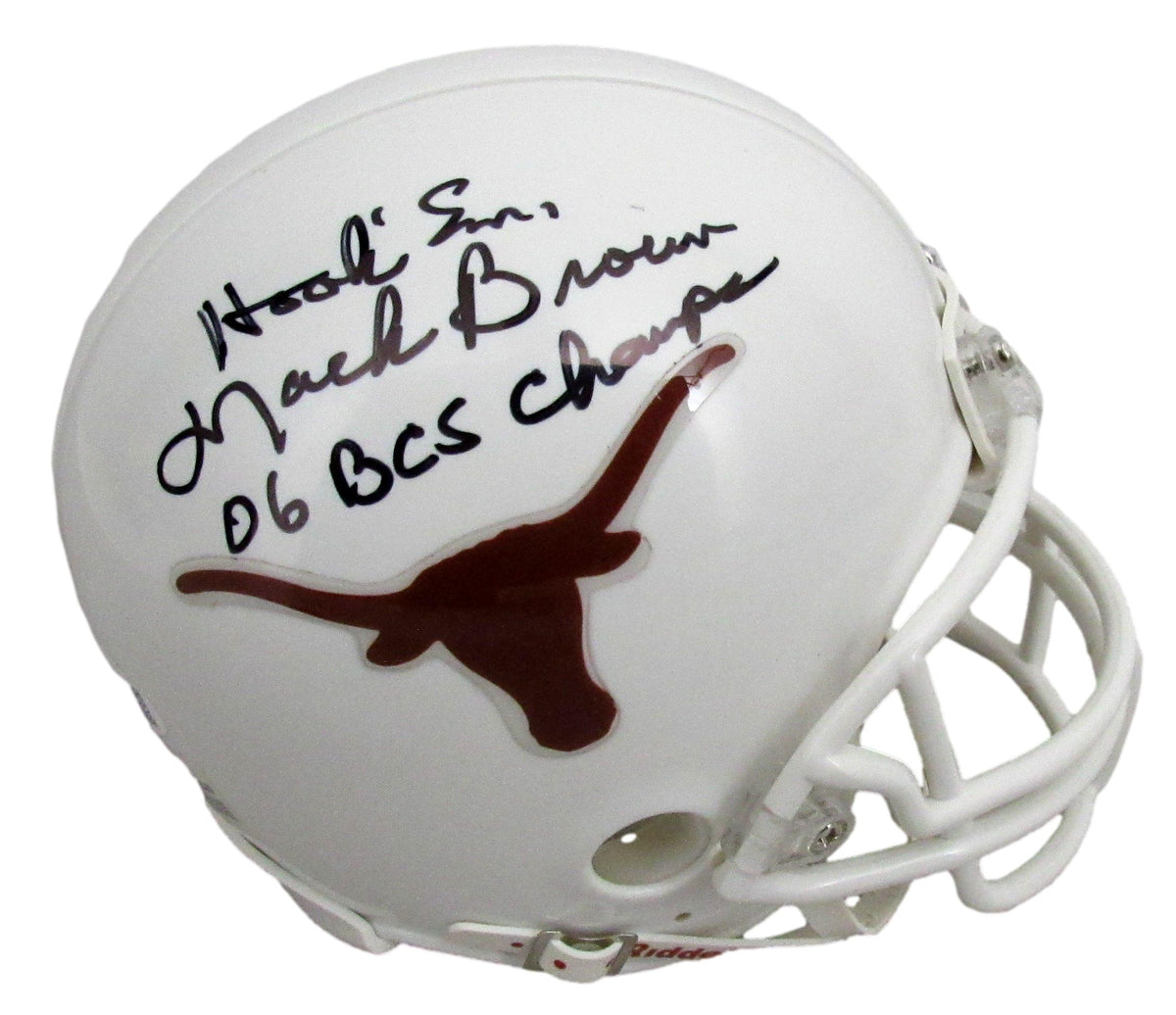 Mack Brown Signed/Inscribed Univ of Texas Mini Football Helmet JSA 213266